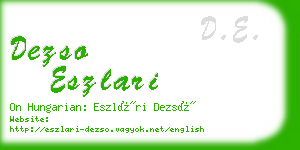 dezso eszlari business card